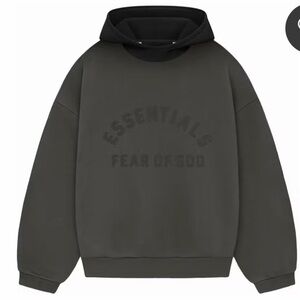 NWT Essentials Fear of God Nylon Fleece Ink Jet Black Men's Hoodie - XS